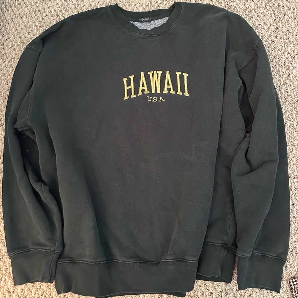 Dark green brandy Melville oversized embroidered sweatshirt